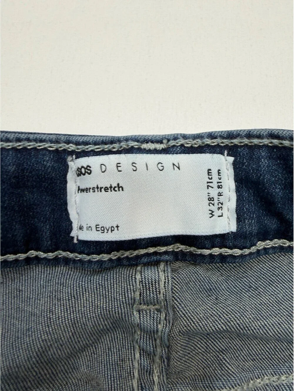 Asos Design Men's Skinny Jeans Slim Fit Dark Wash Stretch Mid-Rise Size 28 Blue